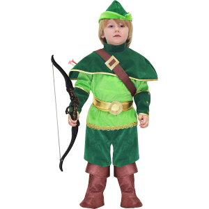 VESTITO CARNEVALE + ACCESSORI ROBIN HOOD CON ARCO TRAVESTIMENTO -  3006+23935 : : Giochi e giocattoli