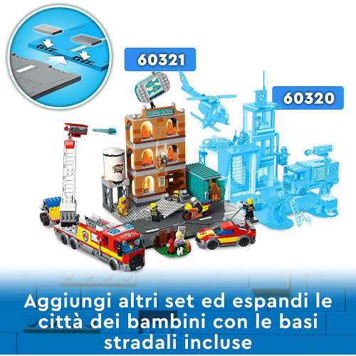 LEGO City Fire Vigili del Fuoco, Edificio con Fiamme, Camion dei Pompieri  Giocattolo, Giochi per Bambini di 7 Anni, 60321