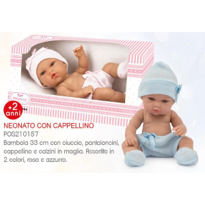 Neonato con cuffia e beauty case – Ref. 50267 – Locotoys