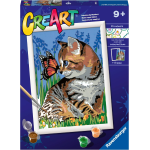 RAVENSBURGER 28935 CREA ART -  GATTINO E FARFALLA, Dipingere con i Numeri - 9 ANNI+