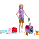 BARBIE HRH50 Salvataggio e Recupero Animali, playset con Bambola bionda, scimmietta e Cucciolo di Tigre - 3+ Anni