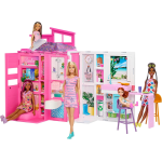 MATTEL HRJ77 Barbie - Loft Casa delle Vacanze, Plyaset con Bambola Bionda Inclusa e 4 Aree di Gioco