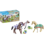 PLAYMOBIL 71356 Set 3 Cavalli con Selle, emozionanti Avventure a Cavallo con Un Morgan, Un Quarter Horse e Uno Shagya Arabian