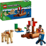 LEGO 21259 MINECRAFT Il Viaggio del Galeone dei Pirati, Barca Giocattolo da Costruire con 2 Personaggi e 2 Animali- 8 ANNI +