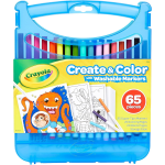 CRAYOLA 04-0377 VALIGETTA PENNARELLI SUPER PINTA LAVABILI, 65 pezzi, Attività Creativa e Regalo per Bambini, da 4 anni