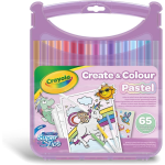 CRAYOLA 25-5239 VALIGETTA PENNARELLI SUPER LAVABILI,  Colori Assortiti Pastello 65 pezzi, per Bambini, da 4 anni